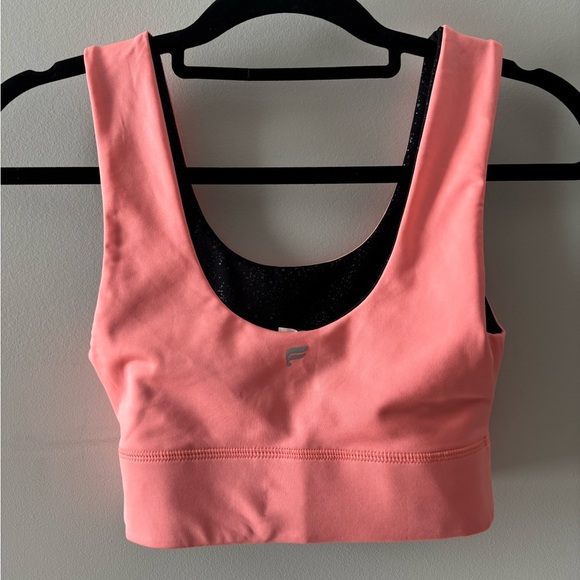 Fabletics Reversible Coral and Black Speckled Sports Bra Size S - Picture 5 of 9